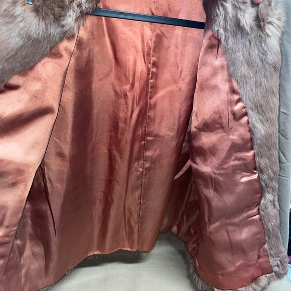 coney rabbit real fur jacket coat small size 12 - Picture 3 of 9